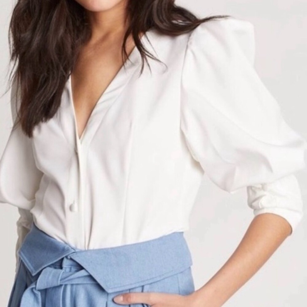 Choosy Puff Sleeve Cozy Blouse XS NWT
